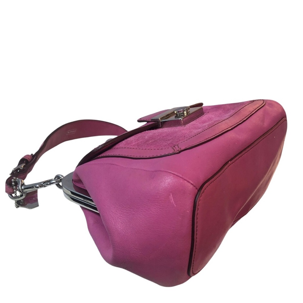 Coach Hamptons Framed “Ladies” Club 9734 Kiss Lock Orchid Pink Leather Purses - Picture 13 of 17